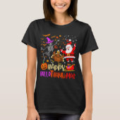 Happy Hallothanksmas Skeleton Pumpkin Turkey Santa T-Shirt (Vorderseite)