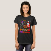 Happy Hallothanksmas Skeleton Pumpkin Turkey Santa T-Shirt (Vorne ganz)