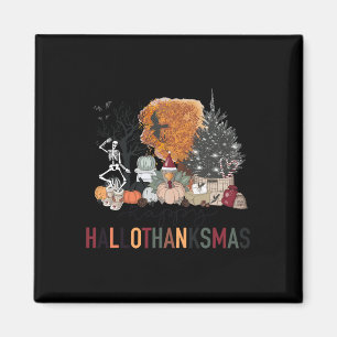 Happy Hallothanksmas Skeleton Türkei Weihnachtsfes Magnet