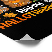 Happy Hallothanksmas Sloth Shirt Xmas Erntedank Poster (Ecke)