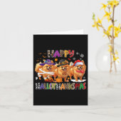 Happy Hallothanksmas Spitz Hund Halloween Chri Karte (Gelbe Blume)