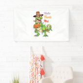 Happy Hallothanksmas T Rex Halloween Erntedank Banner (Insitu)