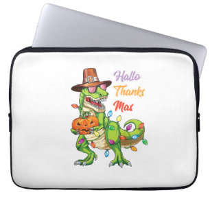 Happy Hallothanksmas T Rex Halloween Erntedank Laptopschutzhülle