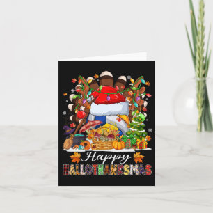 Happy Hallothanksmas Volleyball Halloween Thanksgi Karte
