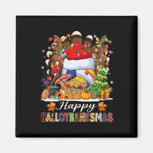 Happy Hallothanksmas Volleyball Halloween Thanksgi Magnet