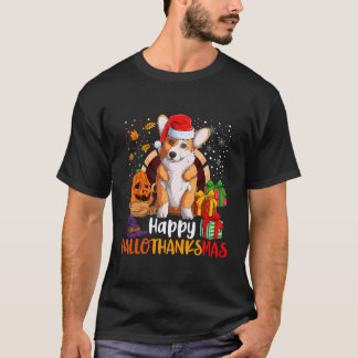 Happy Hallothanksmas Welsh Corgi Lover Halloween C T-Shirt