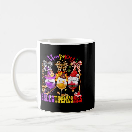 Happy Hallothanksmas Wine Gl Halloween Thanksgivin Kaffeetasse (Links)