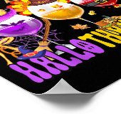 Happy Hallothanksmas Wine Gl Halloween Thanksgivin Poster (Ecke)