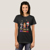 Happy Hallothanksmas Wine Glasses Witch Santa Hat T-Shirt (Vorne ganz)