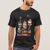 Happy Hallothanksmas Wine Glasses Witch Santa Hat T-Shirt (Vorderseite)