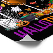 Happy Hallothanksmas Wine Halloween Erntedank C Poster (Ecke)