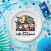 Happy Hallothanksmas Xmas Halloween Gnomes Pappteller (Party)