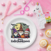 Happy Hallothanksmas Xmas Halloween Gnomes Pappteller (Party)