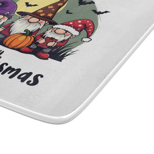 Happy Hallothanksmas Xmas Halloween Gnomes Schneidebrett (Ecke)