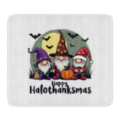 Happy Hallothanksmas Xmas Halloween Gnomes Schneidebrett (Vorderseite)
