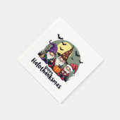 Happy Hallothanksmas Xmas Halloween Gnomes Serviette (Ecke)