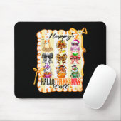 Happy Hallothanksmas Y’all Coquette Bow Halloween  Mousepad (Mit Mouse)