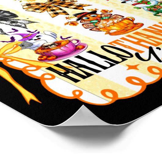 Happy Hallothanksmas Y’all Coquette Bow Halloween Poster (Ecke)