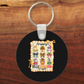 Happy Hallothanksmas Y’all Coquette Bow Halloween Schlüsselanhänger (Vorderseite)