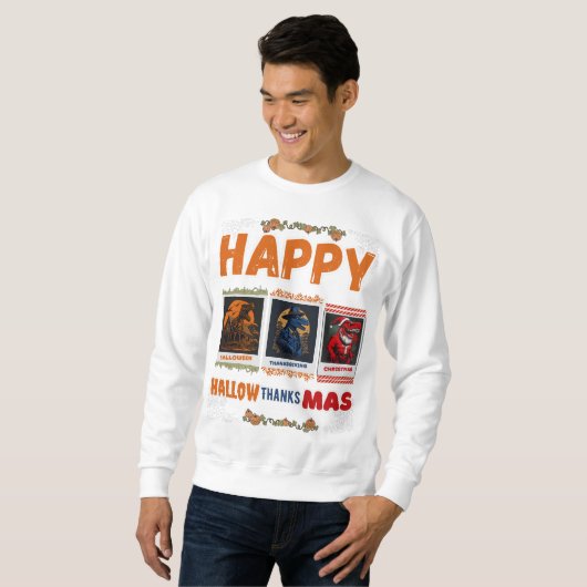 Happy HallowDankeMas T-rex Sweatshirt (Vorne ganz)