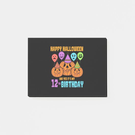 Happy Halloween 12. Geburtstag Post-it Klebezettel (Vorderseite)