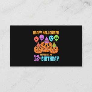 Happy Halloween 12. Geburtstag Visitenkarte