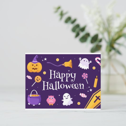 HAPPY HALLOWEEN 12 Postkarte (Stehend Vorderseite)