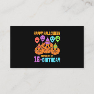 Happy Halloween 16. Geburtstag Visitenkarte