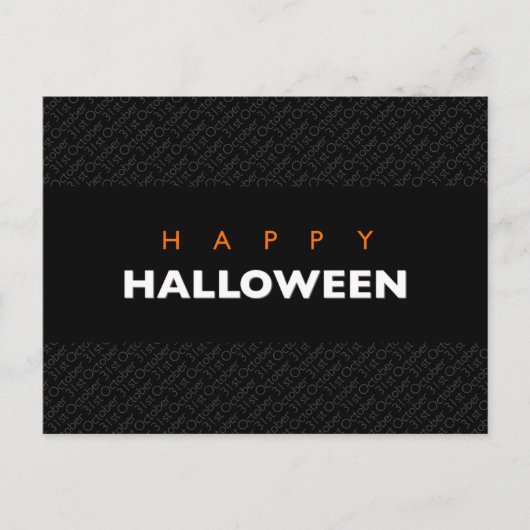 Happy Halloween 31. Oktober Moderne Typografie Postkarte (Vorderseite)