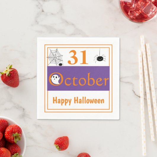 Happy Halloween 31. Oktober Spider Halloween-Party Serviette (Beispiel)