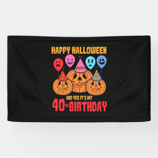 Happy Halloween 40. Geburtstag Banner (Horizontal)
