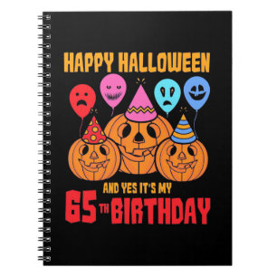 Happy Halloween 65. Geburtstag Notizblock