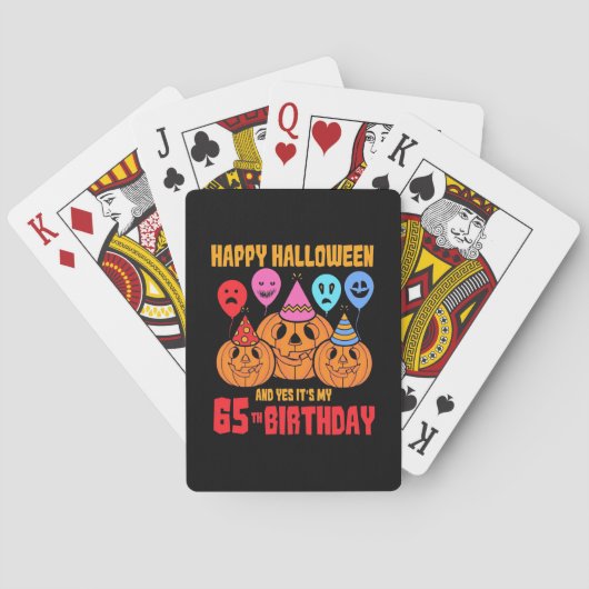 Happy Halloween 65. Geburtstag Spielkarten (Rückseite)