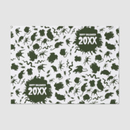 Happy Halloween Add The Year Black Creepy Crawlies Seidenpapier