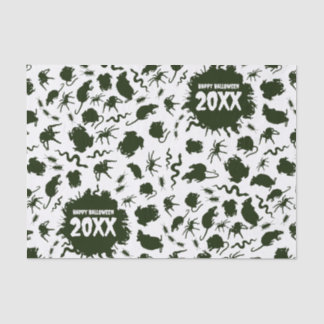 Happy Halloween Add The Year Black Creepy Crawlies Seidenpapier