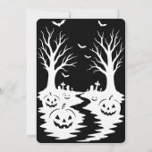 Happy Halloween! Adorable Friendly Ghost & Pumpkin Einladung (Rückseite)