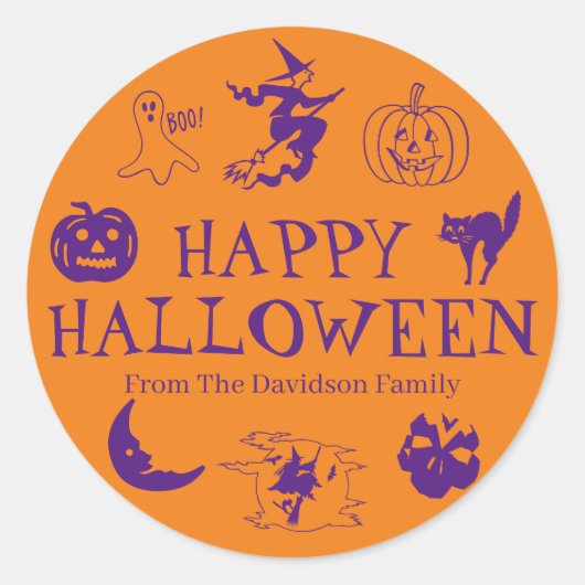 Happy Halloween Adrenalingfavoriten Runder Aufkleber (Vorderseite)