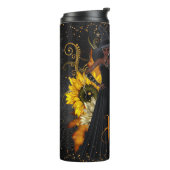 Happy Halloween Afrikanische Goldene Hexe Thermosbecher (Nach links gedreht)