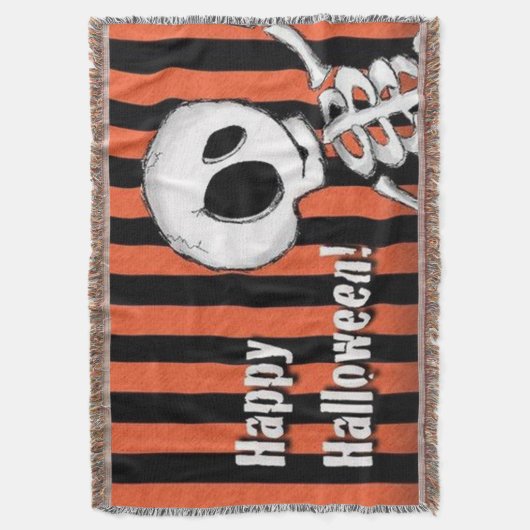 Happy Halloween Albern Skeleton Decke (Vorderseite Vertikal)