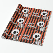 Happy Halloween Albern Skeleton Geschenkpapier (Ungerollt)