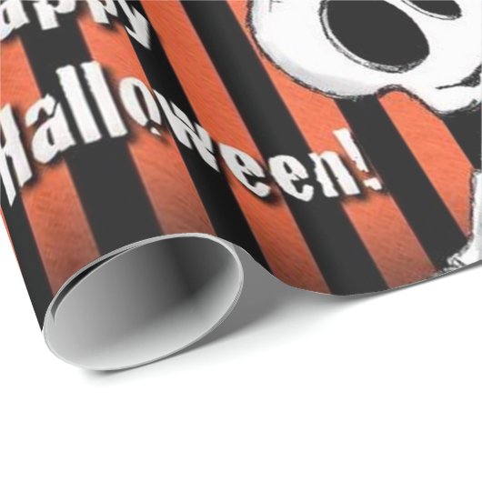 Happy Halloween Albern Skeleton Geschenkpapier (Rolleneckpunkt)
