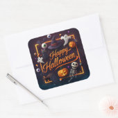 Happy Halloween All Elements Quadratischer Aufkleber (Umschlag)