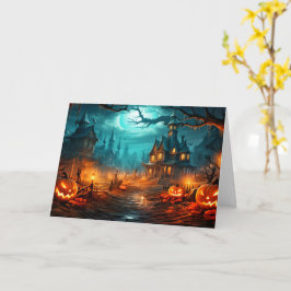 Happy Halloween - Altes Spuk Haus Karte