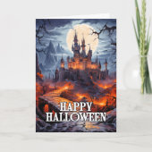 Happy Halloween | Altes Spuk Herrenhaus Karte (Vorderseite)