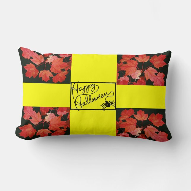 Happy Halloween and Spider - Lendenkissen (Vorderseite)