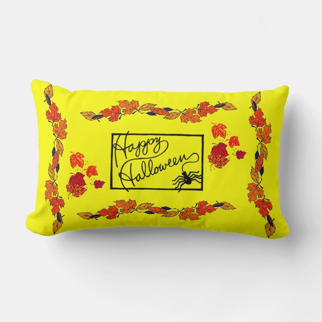 Happy Halloween and Spider - Lendenkissen (Vorderseite)