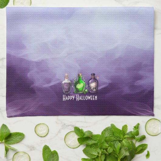 Happy Halloween Apothecary Jar Geschirrtuch (Gefaltet)