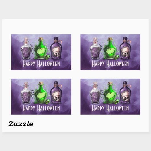 Happy Halloween Apothecary Jar Rechteckiger Aufkleber (Blatt)