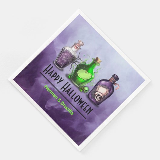 Happy Halloween Apothecary Jar Serviette (Ecke)