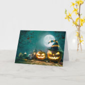 Happy Halloween Art Funny Kürbislaterne Halloween Karte (Gelbe Blume)